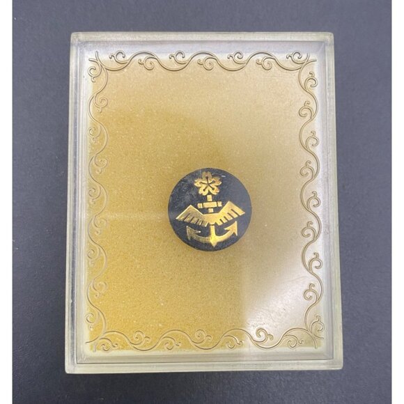 Vtg Japanese Maritime Self-Defense Force Cap Badge Anchor Cherry Blossom JMSDF - Picture 2 of 9